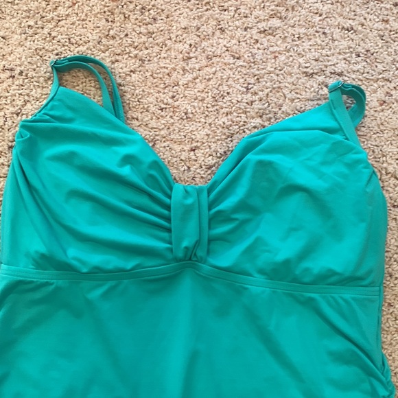 Super Cute Teal LANDS’END Tankini Swimsuit Top - Picture 2 of 7